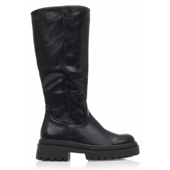 μπότες μαύρες δερματίνη με ιδιαίτερη σε προσφορά