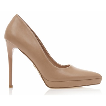 γόβες σκούρες nude δερματίνη με φιάπα σε προσφορά