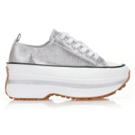  αθλητικά ασημί υφασμάτινα με κορδόνια ασημι