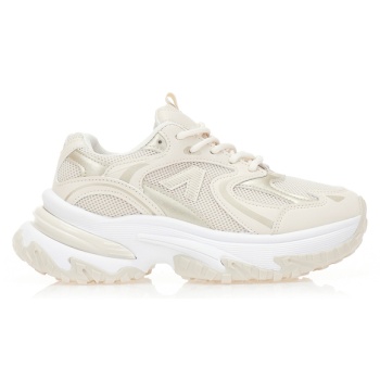 αθλητικά μπεζ υφασμάτινα με δερματίνη σε προσφορά