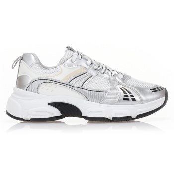 αθλητικά λευκά υφασμάτινα με ασημί σε προσφορά