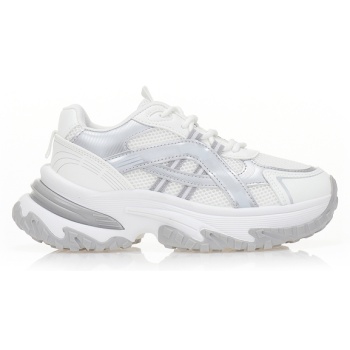 αθλητικά λευκά υφασμάτινα με ασημί σε προσφορά