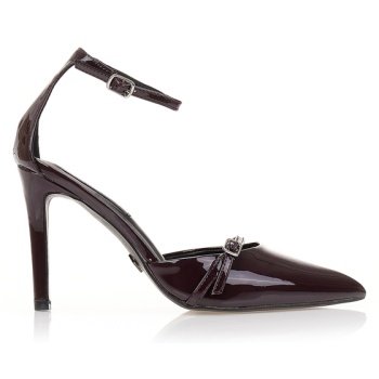 γόβες μπορντό λουστρίνι με διακοσμητικό σε προσφορά