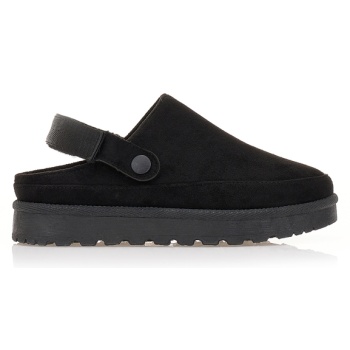 παντόφλες μαύρες σουέτ με εσωτερική σε προσφορά