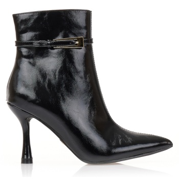 μποτάκια μαύρα δερματίνη με χρυσή σε προσφορά