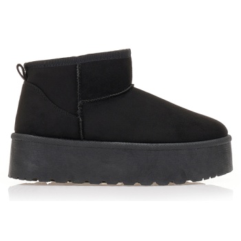 μποτάκια μαύρα σουέτ δίπατα μαυρο σε προσφορά