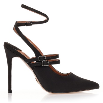 γόβες mules μαύρες σατέν με ιδιαίτερο σε προσφορά