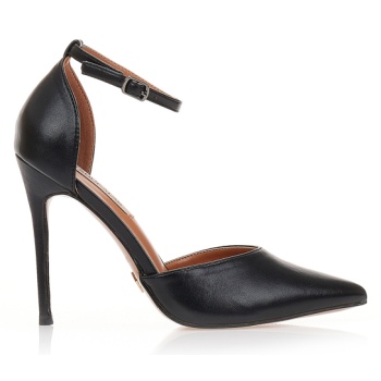 γόβες μαύρο δερματίνη μυτερές με λεπτό σε προσφορά