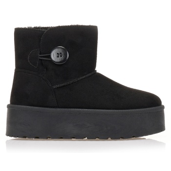 μποτάκια μαύρα σουέτ δίπατα με σε προσφορά