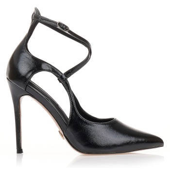 γόβες μαύρες δερματίνη με ιδιαίτερα σε προσφορά