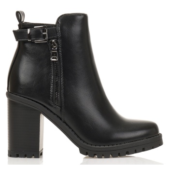 μποτάκια μαύρα δερματίνη με φερμουάρ σε προσφορά