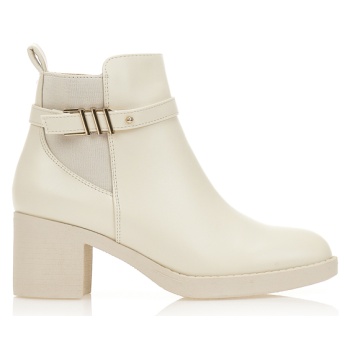 μποτάκια μπεζ δερματίνη με διακοσμητική σε προσφορά