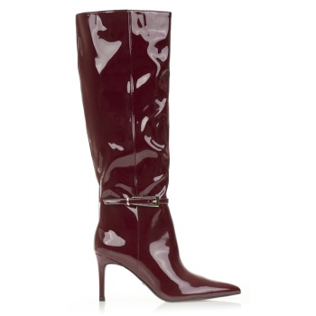 μπότες μπορντό λουστρίνι με χρυσή σε προσφορά