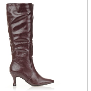 μπότες μπορντό δερματίνη με ιδιαίτερο σε προσφορά