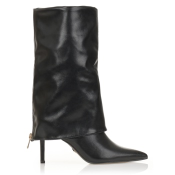 μπότες μαύρες δερματίνη με σε προσφορά