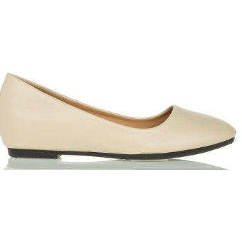 μπαλαρίνες μπεζ δερματίνη με εσωτερικό σε προσφορά