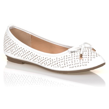 μπαλαρίνες λευκές δερματίνη τρυπητές