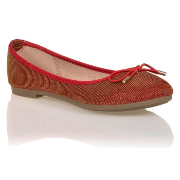 μπαλαρίνες κόκκινες λούρεξ με φιογκάκι σε προσφορά