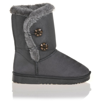 μποτάκια γκρι σουέτ με διακοσμητικά