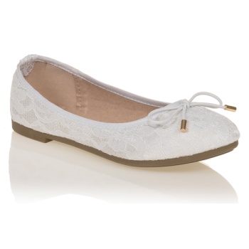 μπαλαρίνες λευκές με δαντέλα λευκο σε προσφορά