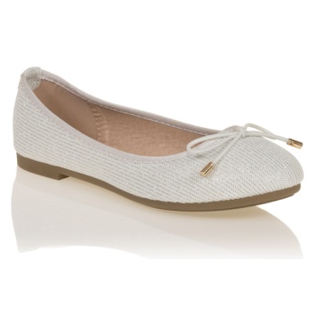 μπαλαρίνες ασημί υφασμάτινες με σε προσφορά