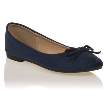 μπαλαρίνες μπλε σουέτ με φιογκάκι μπλε σε προσφορά