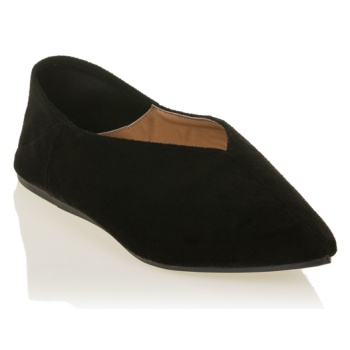 μπαλαρίνες μαύρες σουέτ μυτερές μαυρο σε προσφορά