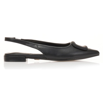 γόβες μυτερές slingback με αγκράφα μαυρο σε προσφορά