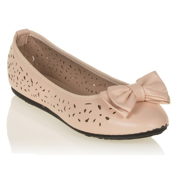 μπαλαρίνες μπεζ δερματίνη τρυπητές με σε προσφορά