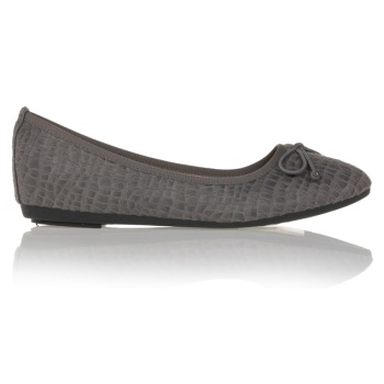 μπαλαρίνες γκρι σουέτ animal print με σε προσφορά