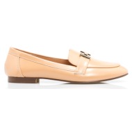  μοκασίνια μπεζ δερματίνη με διακοσμητική αγκράφα μπεζ