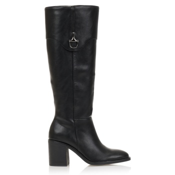 μπότες μαύρες δερματίνη με διπλή σε προσφορά