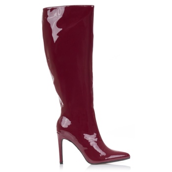 μπορντό μπότες μυτερές λουστρίνι μπορντο σε προσφορά