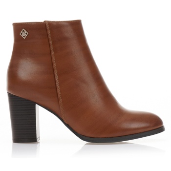 κάμελ μποτάκια με χοντρό τακούνι καμελ σε προσφορά