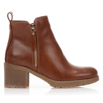 μποτάκια κάμελ με διακοσμητικό φερμουάρ σε προσφορά