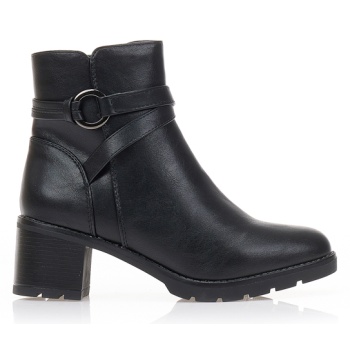 μαύρα μποτάκια με διακοσμητική τόκα σε προσφορά