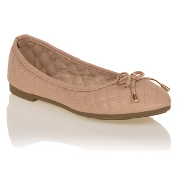 μπαλαρίνες nude καπιτονέ με φιογκάκι