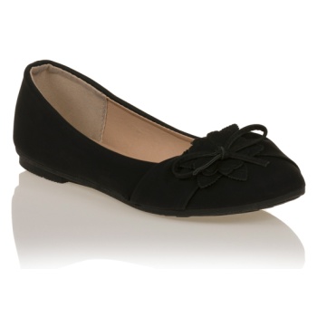 μπαλαρίνες μαύρες δερματίνη με φιογκάκι