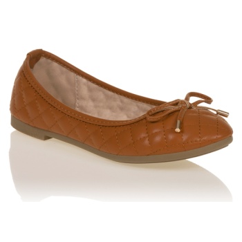μπαλαρίνες κάμελ καπιτονέ με φιογκάκι σε προσφορά