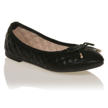 μπαλαρίνες μαύρες καπιτονέ με φιογκάκι σε προσφορά