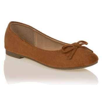 μπαλαρίνες κάμελ σουέτ με φιογκάκι καμελ σε προσφορά