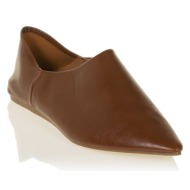  μπαλαρίνες κάμελ δερματίνη μυτερές καμελ