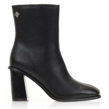 μποτάκια μαύρα δερματίνη με χοντρό σε προσφορά