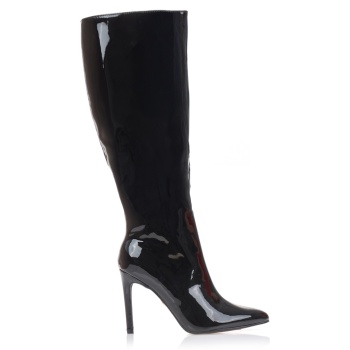 μαύρες μπότες μυτερές λουστρίνι μαυρο σε προσφορά