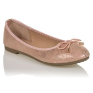  μπαλαρίνες ροζ δερματίνη με γυαλιστερό φίδι ροζ