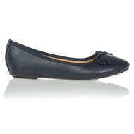  μπαλαρίνες μπλε δερματίνη με φιογκάκι μπλε