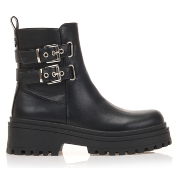 μαύρα μποτάκια με διπλές τόκες μαυρο σε προσφορά