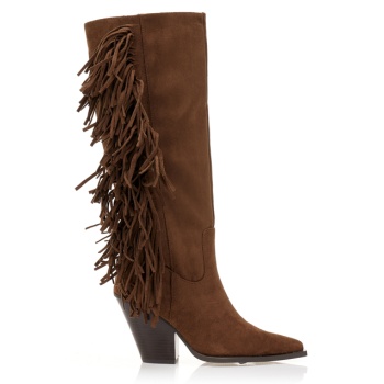 cowboy μπότες καφέ με κρόσια καφε σε προσφορά