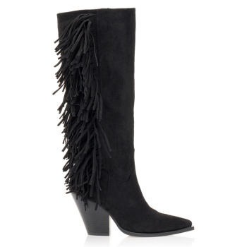 cowboy μπότες μαύρες με κρόσια μαυρο σε προσφορά