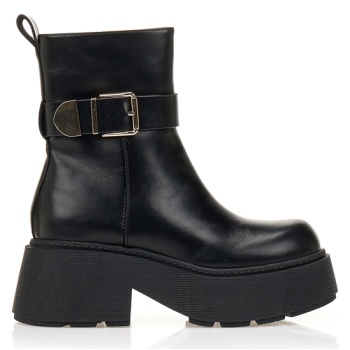 μποτάκια με αγκράφα δίπατα μαυρο σε προσφορά